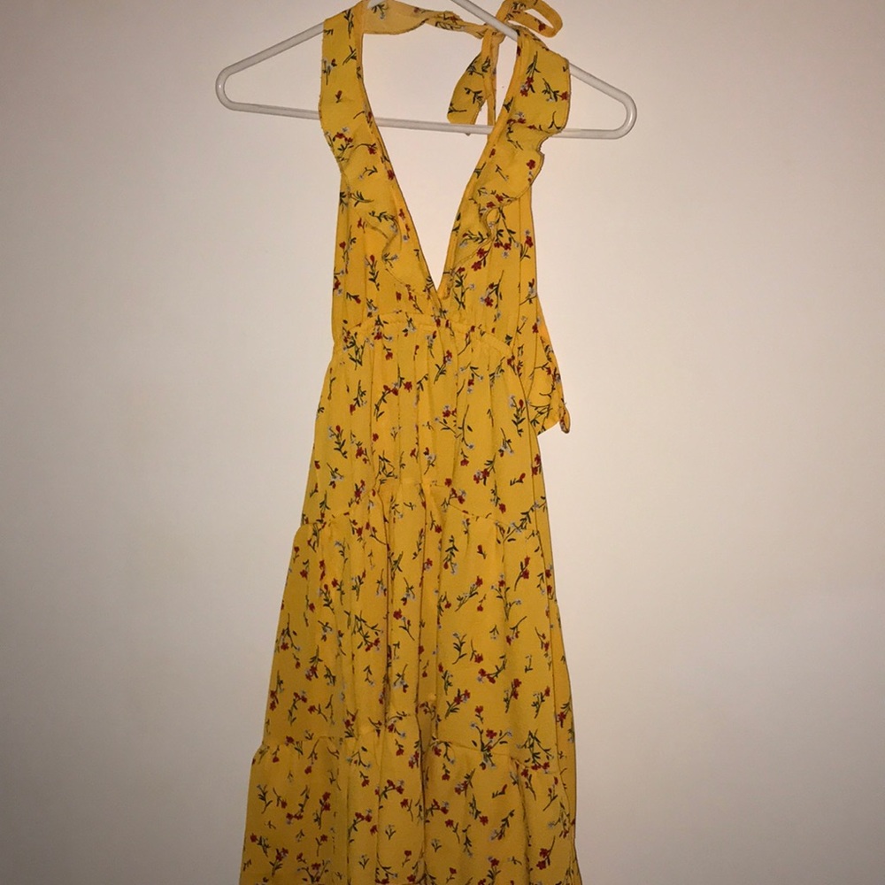 Zaful yellow halter dress